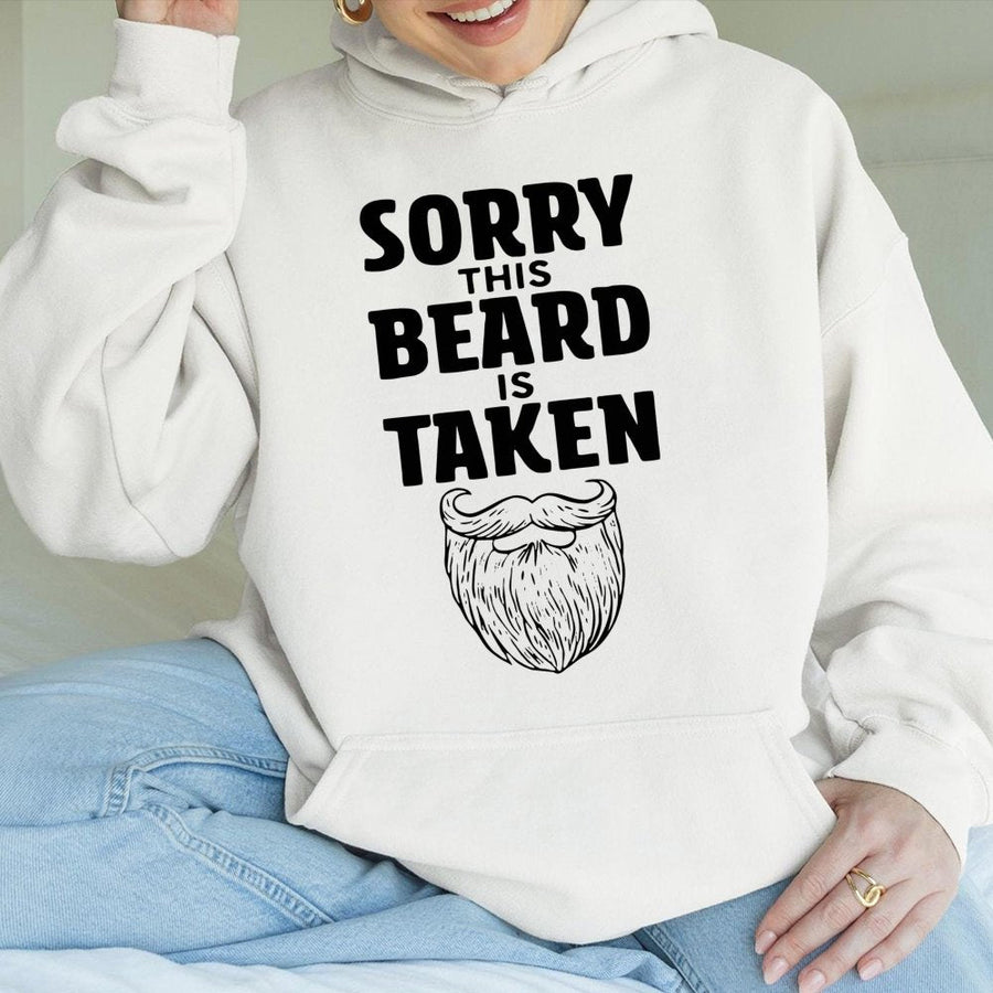 Sorry This Beard Is Taken Hoodie | Funny Bearded Husband Graphic | Premium Cotton-Poly Blend | Cute Gift For Boyfriend Or Husband