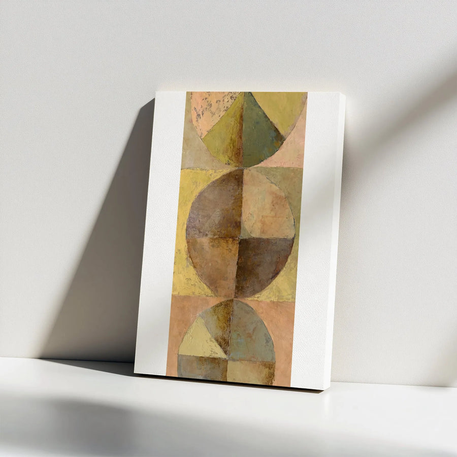 Abstract Geometric Vertical Canvas | Mid-Century Modern Shapes & Earthy Tones | Premium 1.25" Thick Gallery Canvas | Minimalist Home & Office Decor Gift