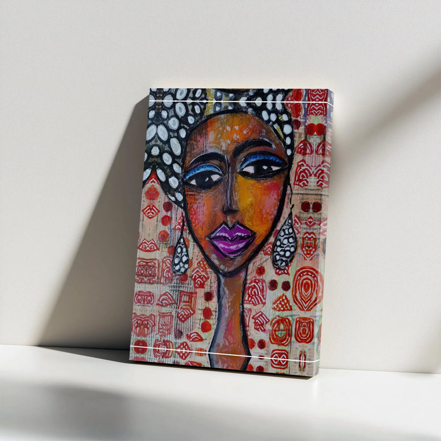 African American Art Canvas Print | Colorful Abstract Portrait | Premium Fade-Resistant Print | Modern Black Art Decor Gift