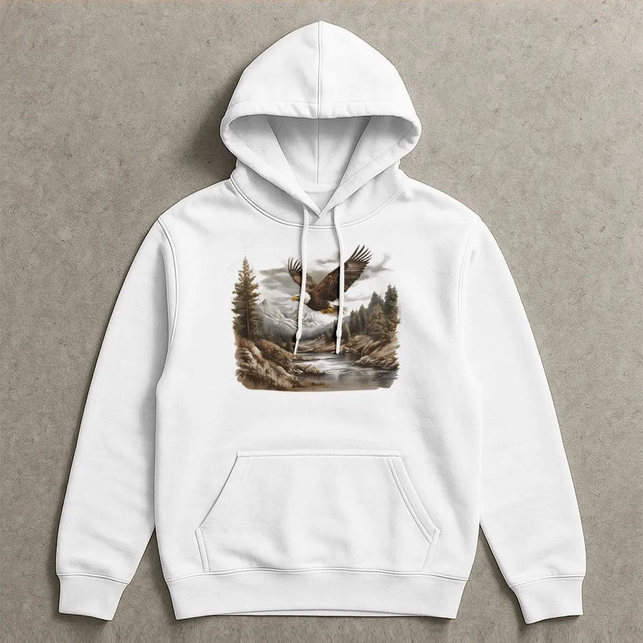 Bald Eagle Hoodie | Majestic Mountain Wildlife Graphic | Premium Cotton Blend | Nature Lover Gift For Hikers And Outdoor Enthusiasts