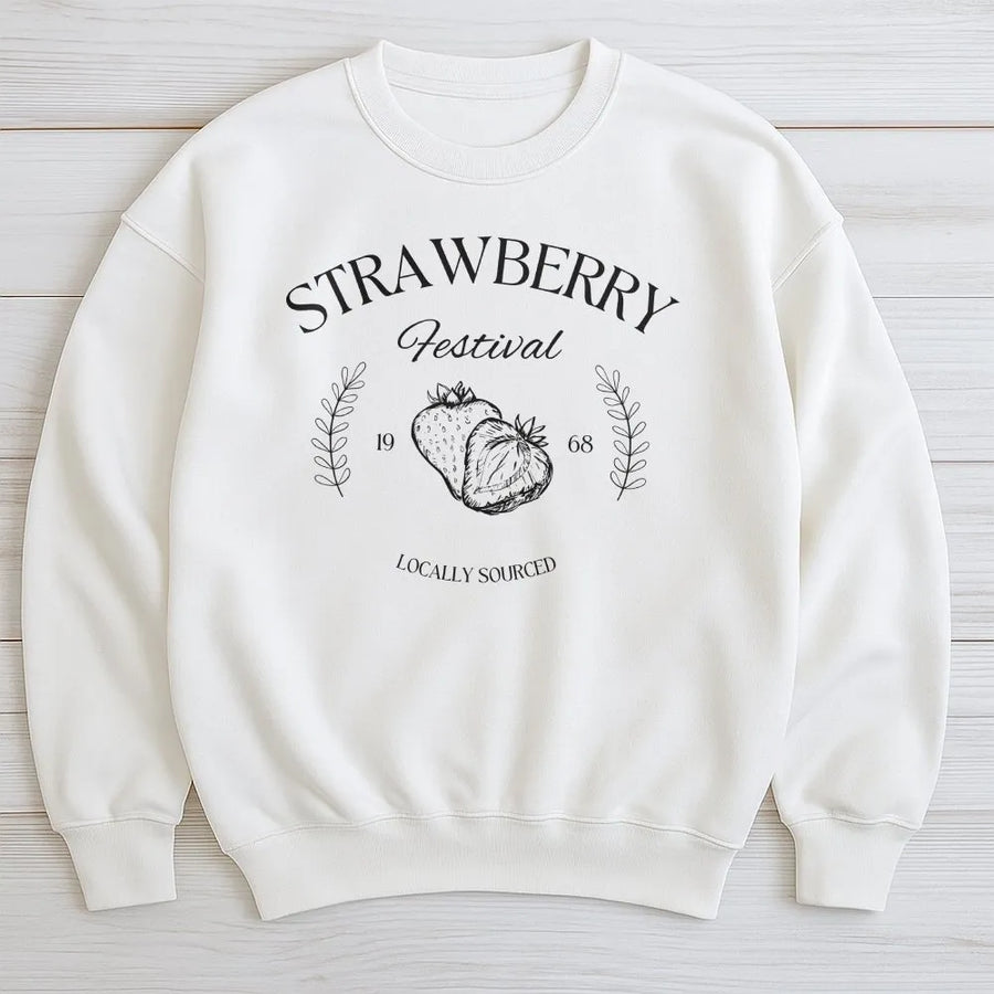 Vintage Strawberry Sweatshirt | Retro 1968 Fruit Festival Graphic Sweatshirt | Premium Cotton Blend | Gift for Cottagecore Lovers