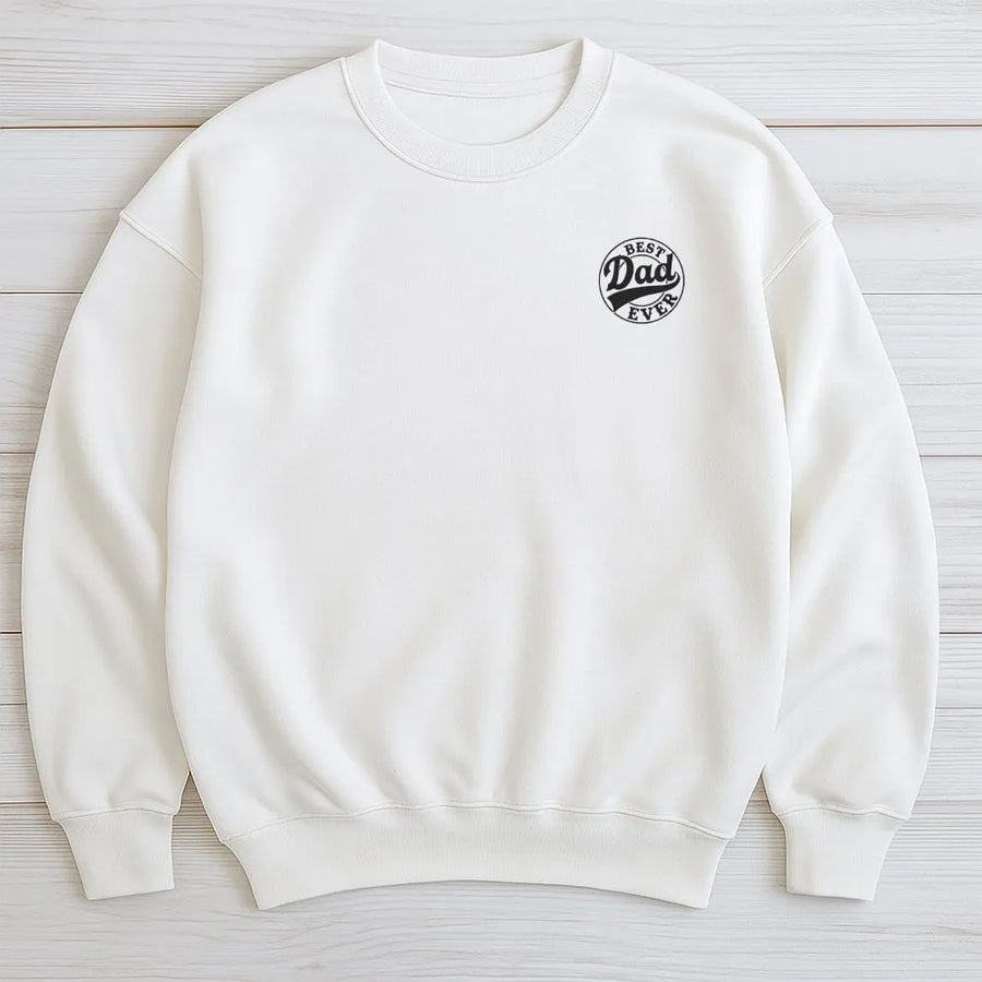 Best Dad Ever Sweatshirt | Vintage Style Left Chest Logo | Premium Cotton Graphic Tee | Father's Day Gift for Men