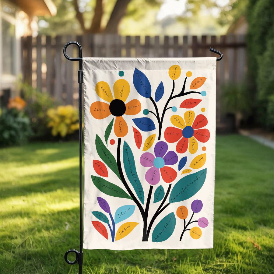 Floral Garden Flag | Modern Abstract Botanical Art | Weather-Resistant Premium Polyester | Colorful Outdoor Yard Decor Gift