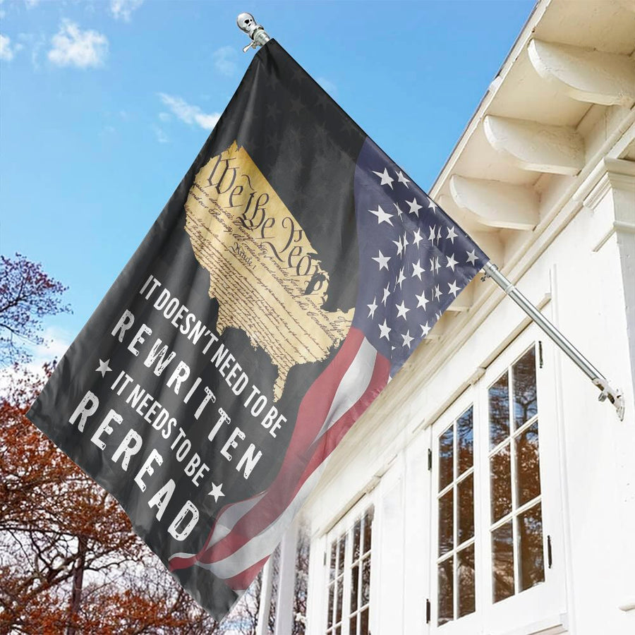 We The People Garden Flag | Patriotic Constitution Quote Decor | Durable Weather-Resistant Polyester | Gift for American History Enthusiasts