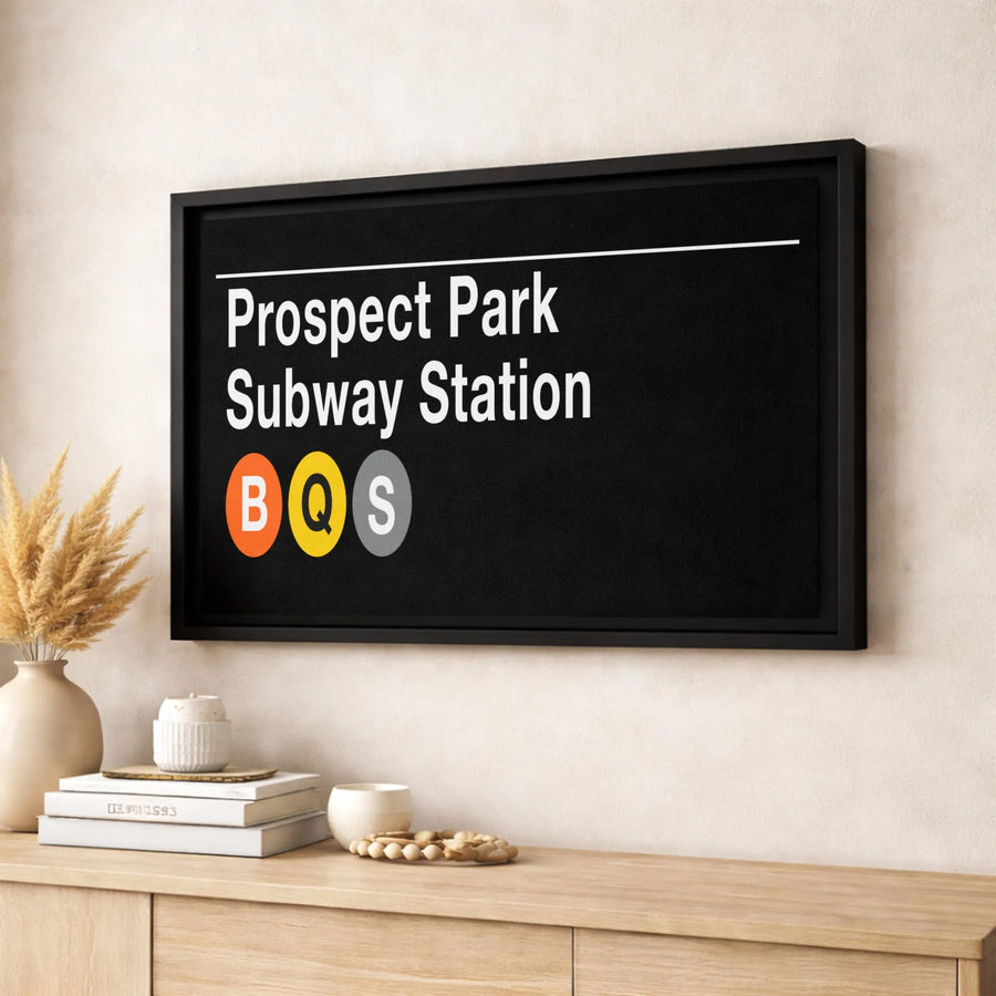 Prospect Park Subway Station Canvas | NYC Transit Sign Wall Art | Premium Gallery Wrapped Decor | Brooklyn Home Office Gift