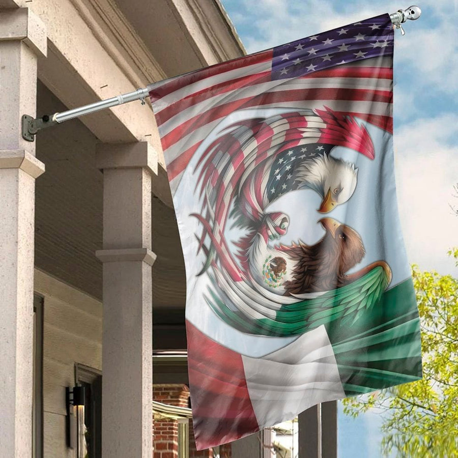 USA Mexico Unity Flag | Eagle Handshake Heritage Design | Premium Weather-Resistant Polyester | Patriotic Gift for Mexican American Families