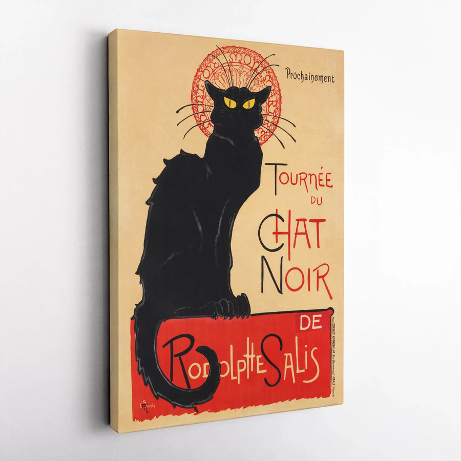 Le Chat Noir Canvas Print | Vintage French Poster by Théophile Steinlen | Premium Gallery Wrapped Art | Bohemian Home Decor Gift