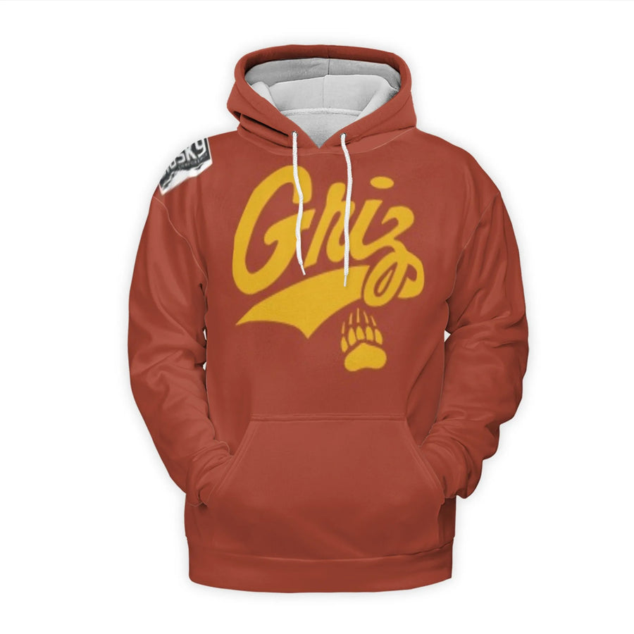 Grizzly Bear 3D Hoodie | Retro Mascot Graphic Print | Premium Brushed Fleece Pullover | Unisex Sportswear Gift for Nature Lovers