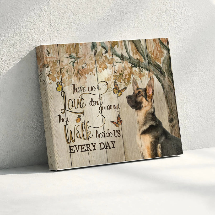 German Shepherd Memorial Canvas Art | Rustic Wood with Sympathy Quote | Premium Fade-Resistant Print | Pet Loss Sympathy Gift for Dog Owners