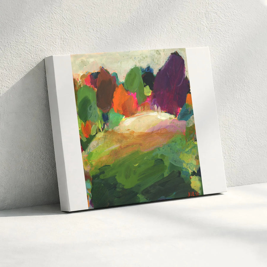 Abstract Landscape Canvas Wall Art | Colorful Expressionist Forest Print | Premium Gallery Wrapped Canvas | Modern Living Room Decor Gift