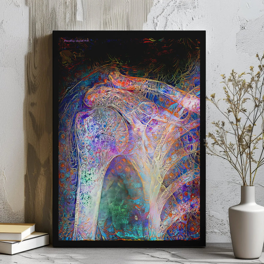 Abstract Anatomy Canvas Art | Psychedelic Human Shoulder Wall Decor | Gallery Wrapped Premium Print | Medical Office Gift for Doctor
