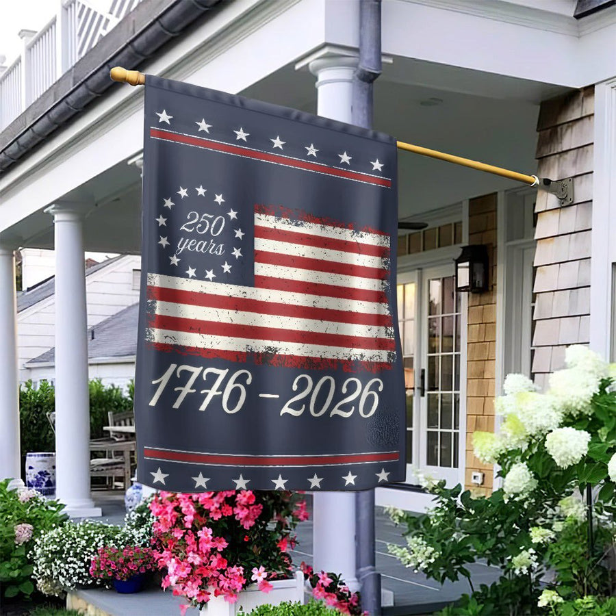 USA 250th Anniversary Garden Flag | Vintage 1776-2026 Patriotic Design | Premium Weather-Resistant Polyester | Outdoor Semicentennial Celebration Decor
