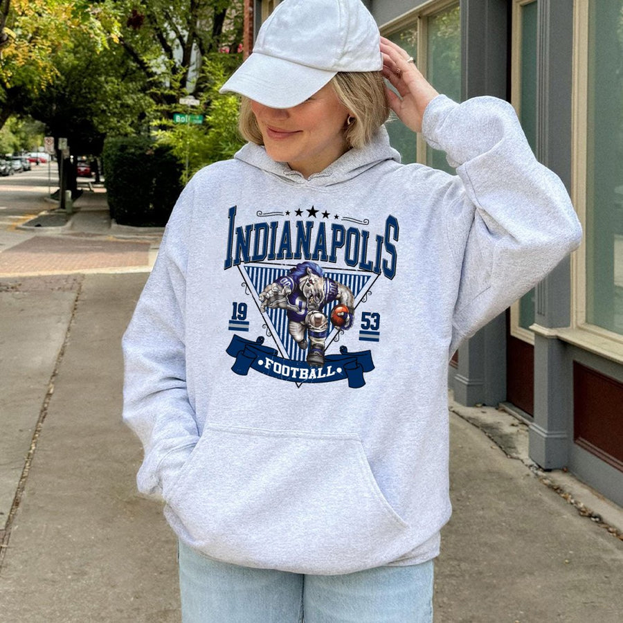 Indianapolis Football 1953 With Vintage Colts Mascot Hoodie