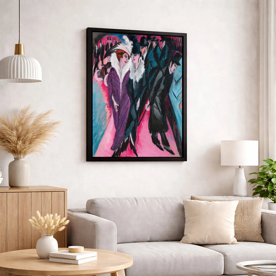 Street Berlin Canvas Art | German Expressionism Print | Museum Quality Gallery Wrap | Modern Home Decor Wall Art Gift for Art Lovers
