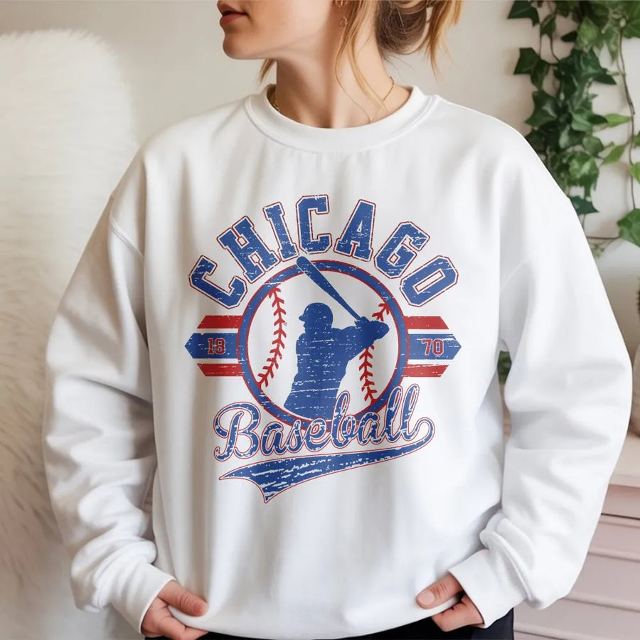 Vintage Chicago Baseball Sweatshirt | Retro Throwback 1870 Graphic Tee | Soft Cotton Unisex Shirt | Gift for Chicago Sports Fan