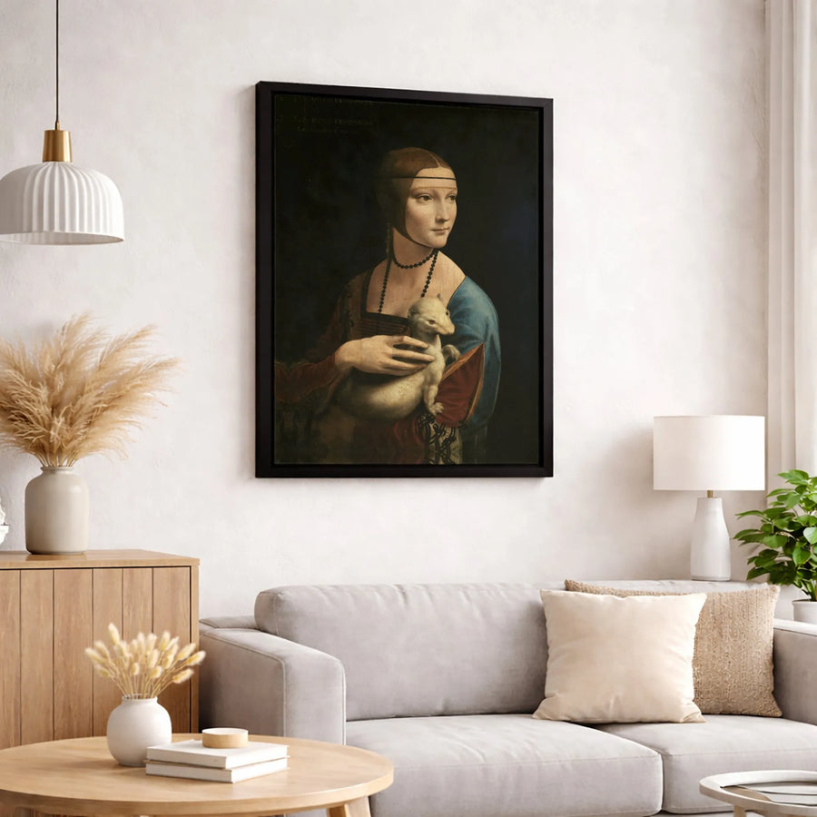 Lady with an Ermine Canvas Art | Leonardo da Vinci Renaissance Wall Decor | Premium 1.25 Inch Gallery Wrap | Museum Quality Fine Art Gift