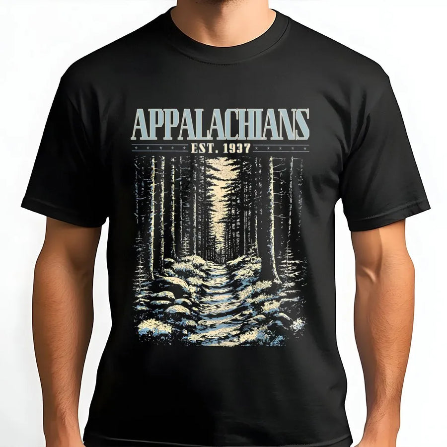 Appalachian Mountains Hiking T-Shirt | Vintage Forest Trail Graphic | Soft Cotton Nature Apparel | Gift For Hikers And Outdoor Enthusiasts
