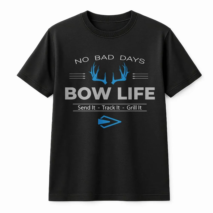 Bow Life Hunting T-Shirt | Archery Antler Graphic with "Send It Track It Grill It" | Premium Cotton Blend | Gift for Deer Hunter