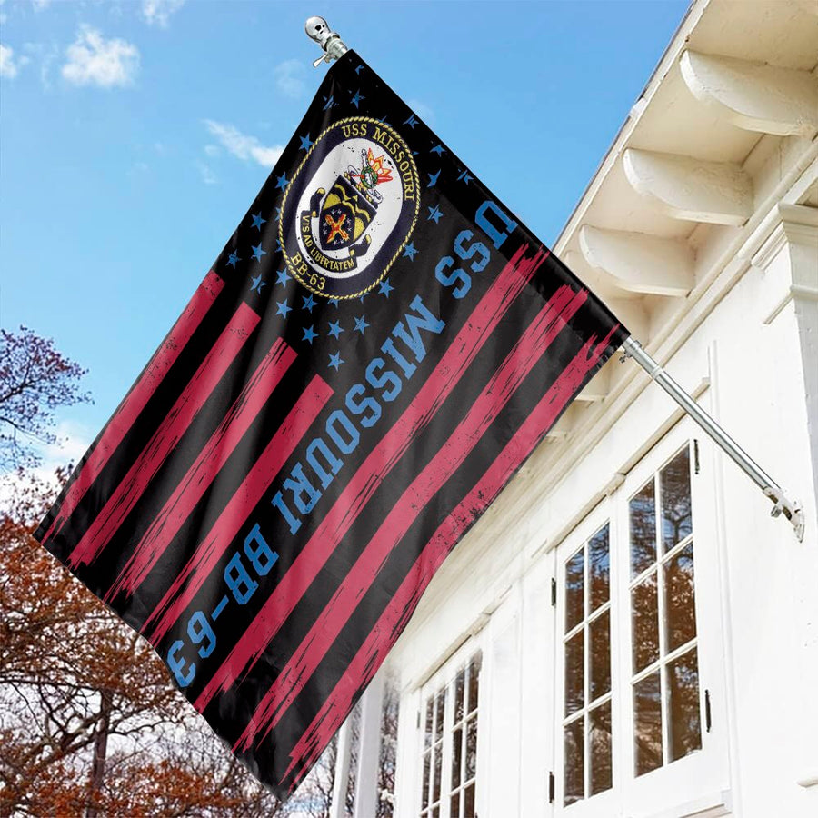 USS Missouri BB-63 Garden Flag | Navy Battleship Veteran Tribute | Premium Weather-Resistant Polyester | Patriotic Gift for Military History Collectors