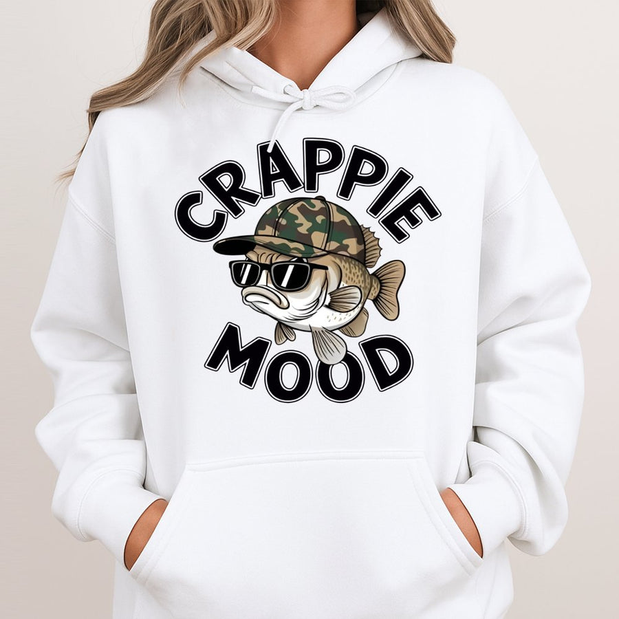 Crappie Mood Fishing Hoodie | Funny Bass Fisherman Graphic | Premium Cotton Blend | Gift For Anglers, Outdoorsmen & Fishing Enthusiasts
