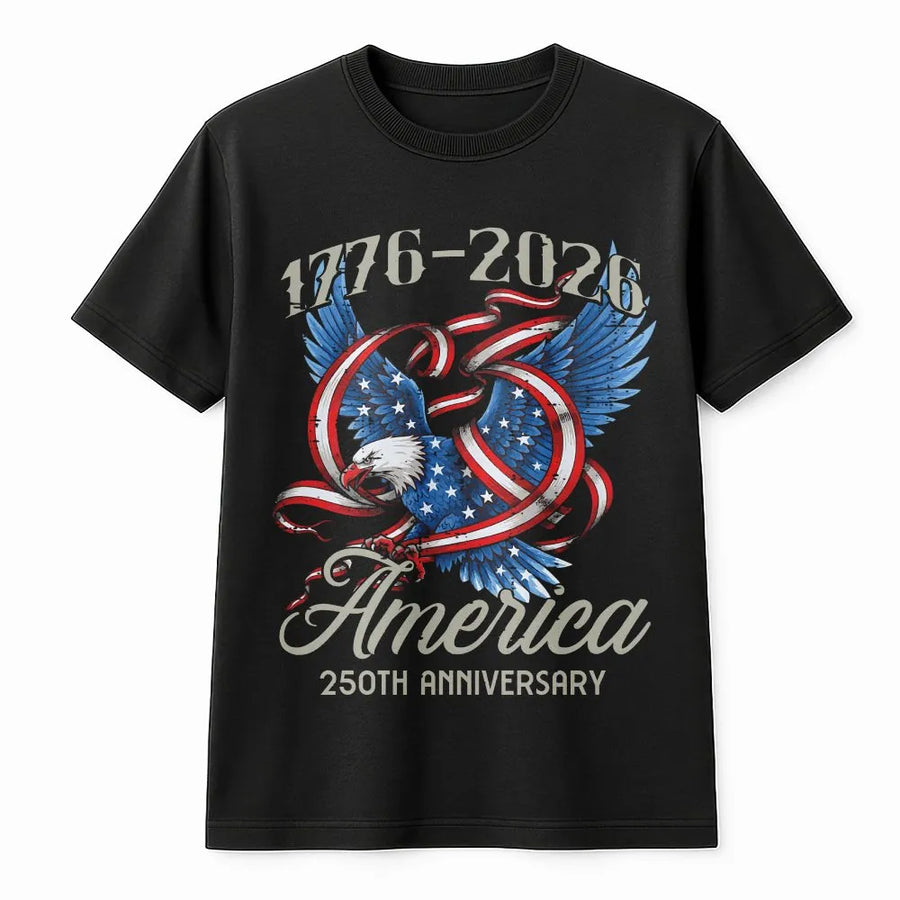 America 250th Anniversary T-Shirt | Patriotic Eagle & Flag Design 1776-2026 | Soft Cotton Blend | Collector's Gift for Men & Women