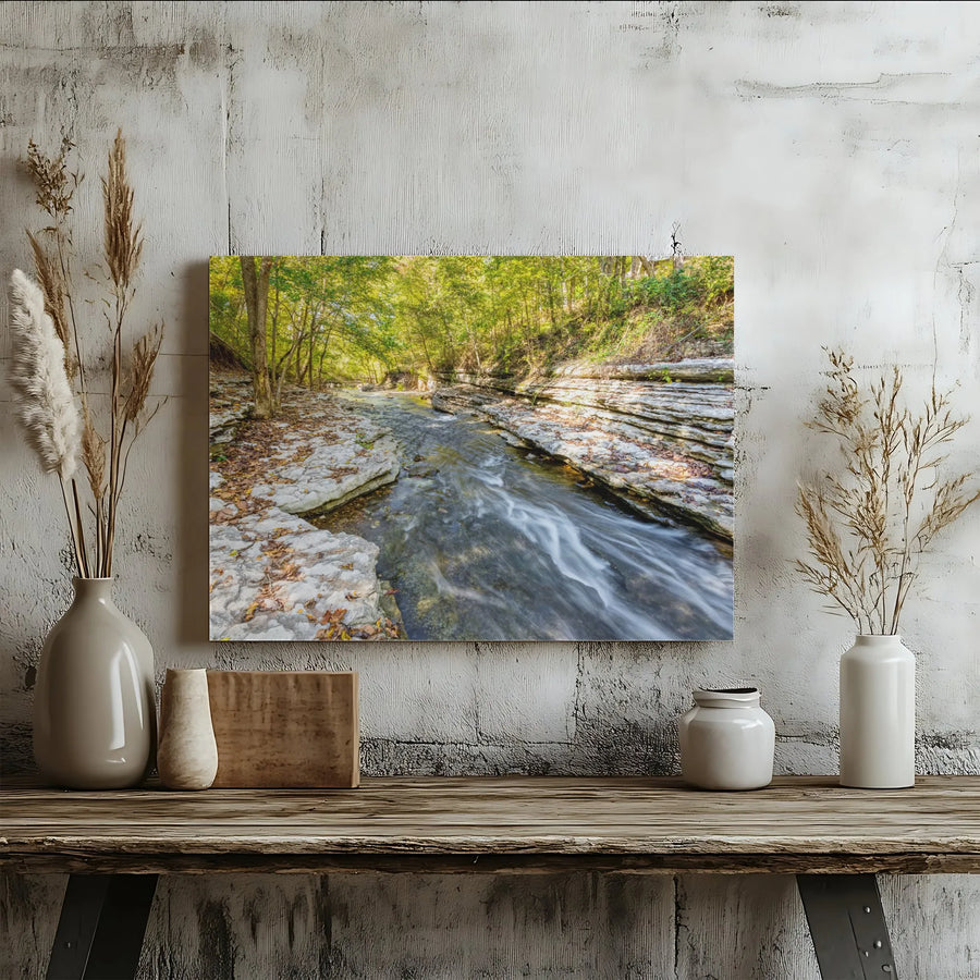 Forest Creek Landscape Horizontal Canvas | Scenic Rocky Stream Photo | Premium 1.25 Inch Gallery Wrap | Serene Nature Wall Art Gift for Home or Office Decor
