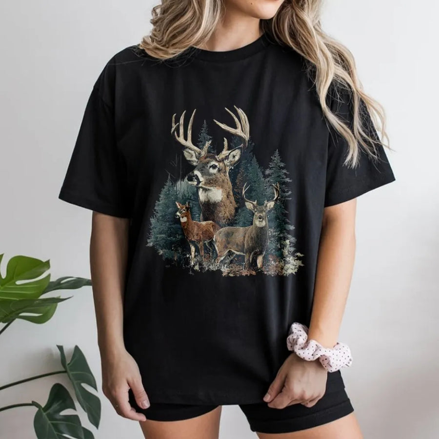 Vintage Deer T-Shirt | Retro 90s Wildlife Graphic Crewneck | Premium Cotton Blend | Country Hunting Season Gift for Men & Women