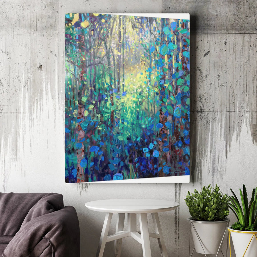 Abstract Forest Canvas Wall Art | Colorful Impressionist Woodland Print | Premium Thick Gallery Wrap | Living Room & Office Decor Gift