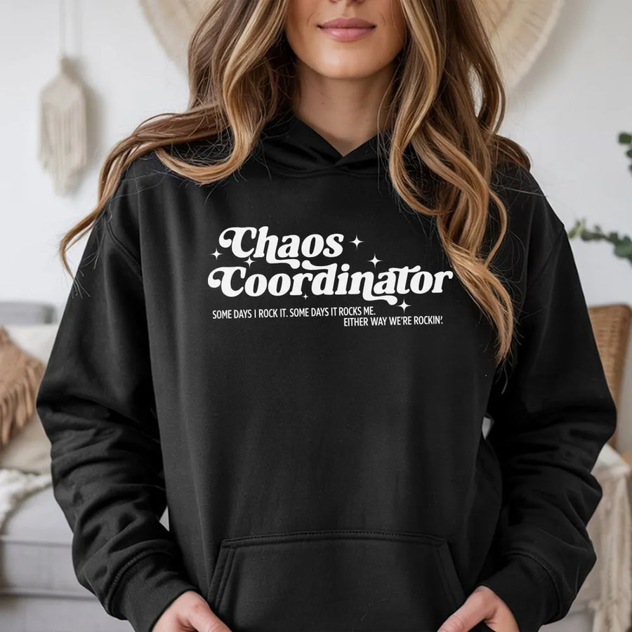 Chaos Coordinator Hoodie | Retro Aesthetic Graphic Print | Premium Soft Cotton Blend | Gift For Teachers, Sped Staff, Busy Moms