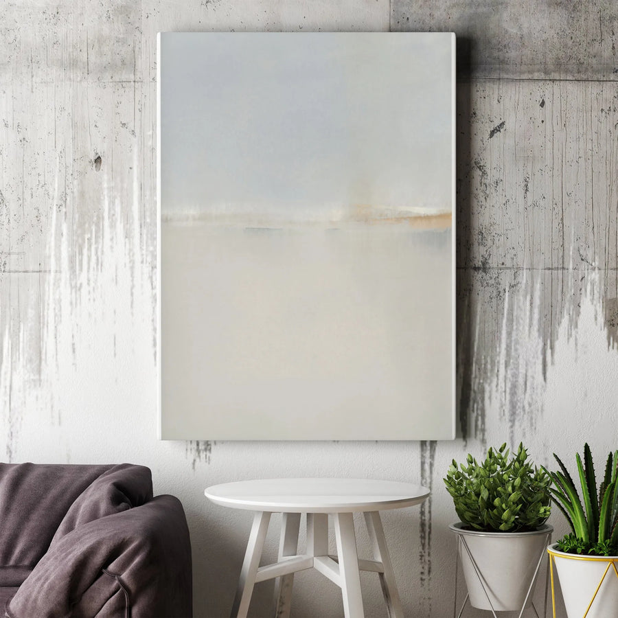 Abstract Landscape Vertical Canvas | Misty Horizon Art Print | Premium Gallery Wrap Canvas | Modern Minimalist Wall Art Gift