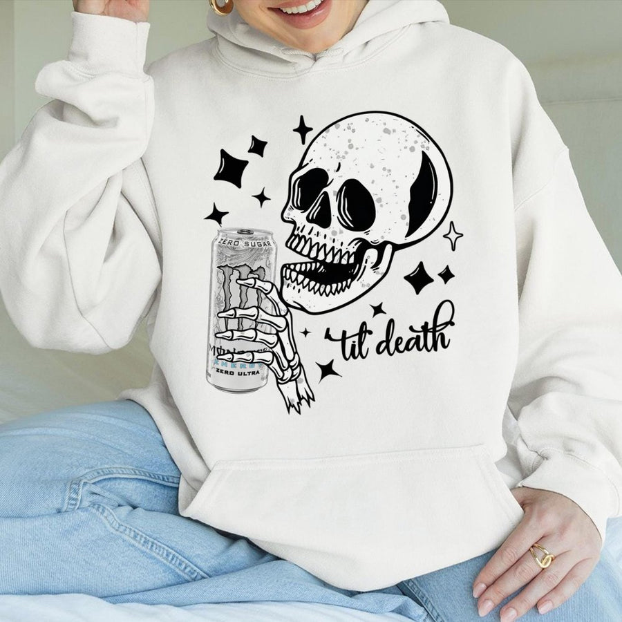 Til Death Monster Zero Ultra Hoodie, Energy Drink Graphic Hoodie, Streetwear For Men And Women, Casual Thermal