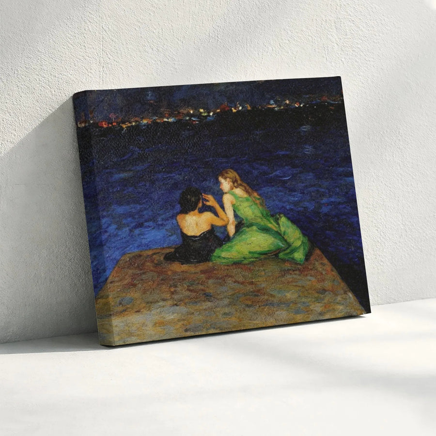 Summer Night On The Beach Canvas Print | Edvard Munch Fine Art Reproduction | 1.25-Inch Gallery Wrap | Premium Wall Decor For Living Room