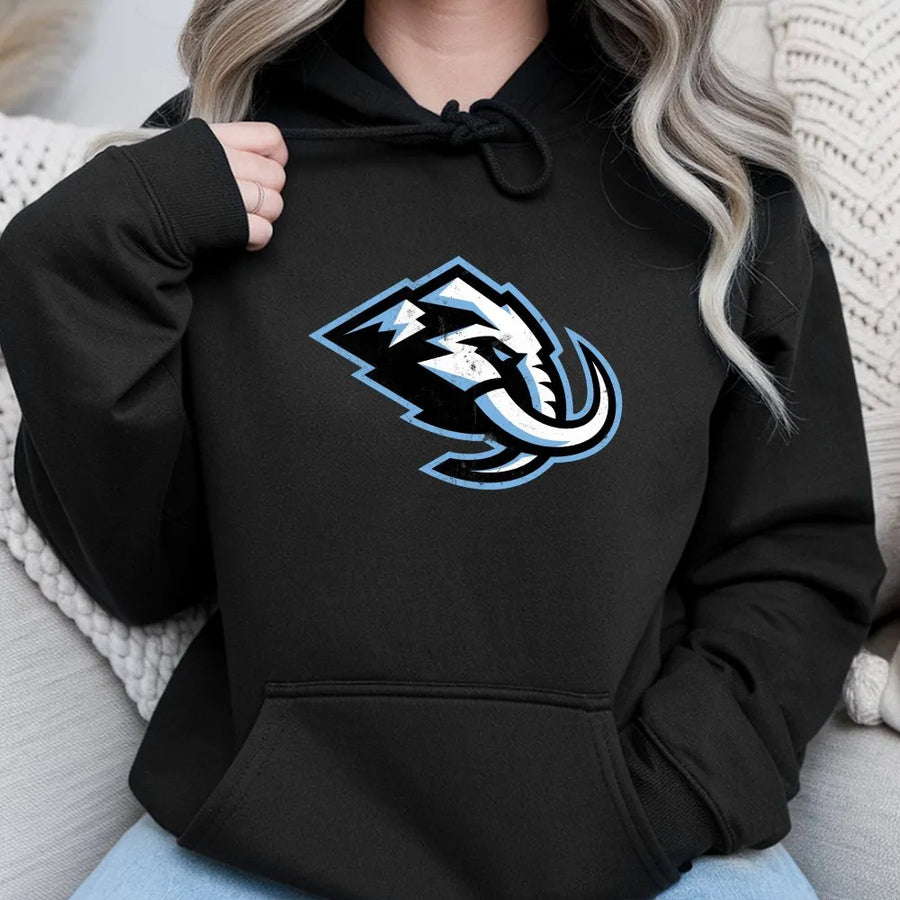 Mammoth Mascot Hoodie | Vintage Style Sports Logo Graphic | Soft Cotton Blend | Unisex Fan Apparel Gift