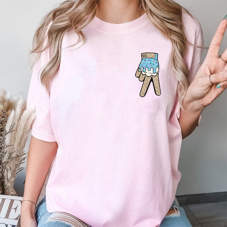 Drippy Ice Cream Glove Graphic T-Shirt | Streetwear Y2K Aesthetic | 100% Cotton Premium Tee | Unique Urban Gift for Men and Women
