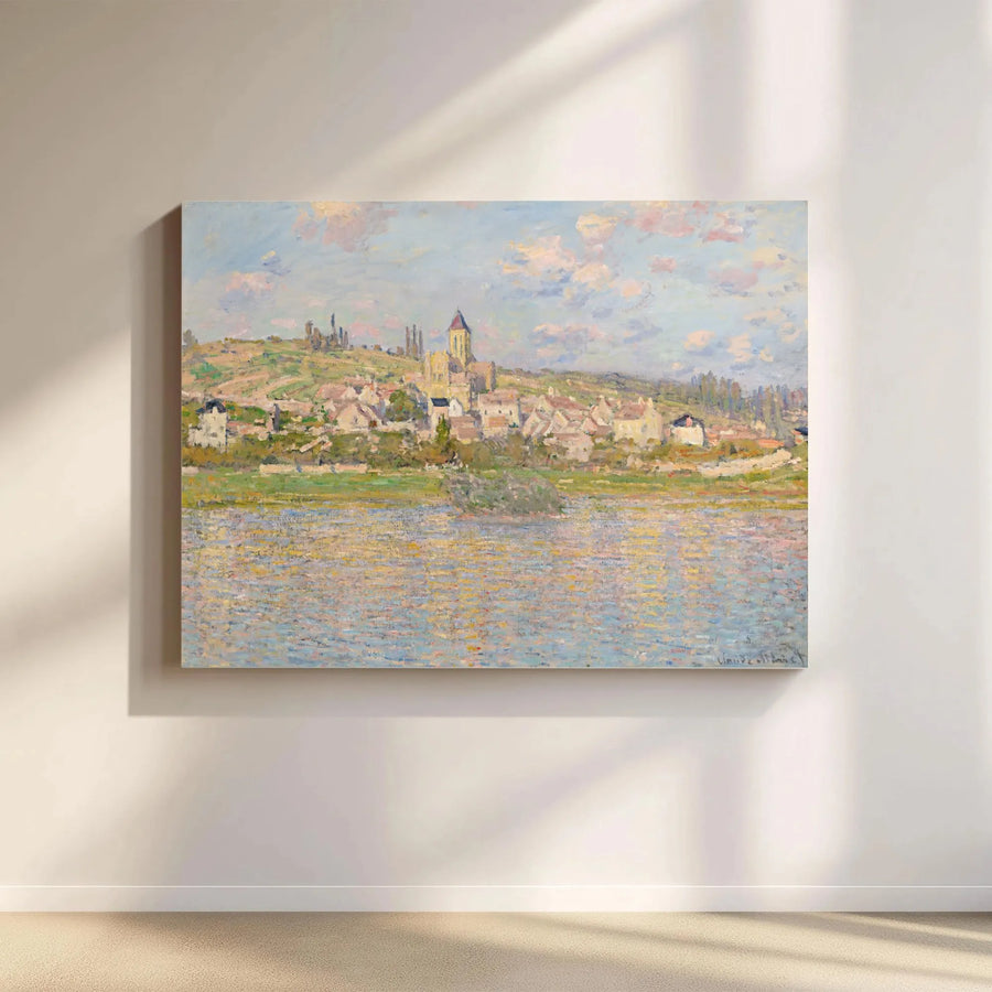 Claude Monet Vetheuil Canvas Wall Art | Impressionist Landscape Print | Premium 1.25" Gallery Wrap | Museum Quality Home Decor Gift
