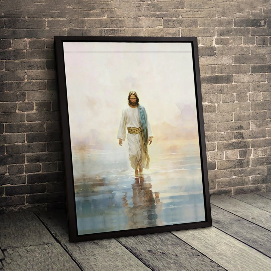 Jesus Walking On Water Canvas Print | Religious Wall Art Decor | Premium 1.25-Inch Gallery Wrap | Spiritual Home Gift for Believers