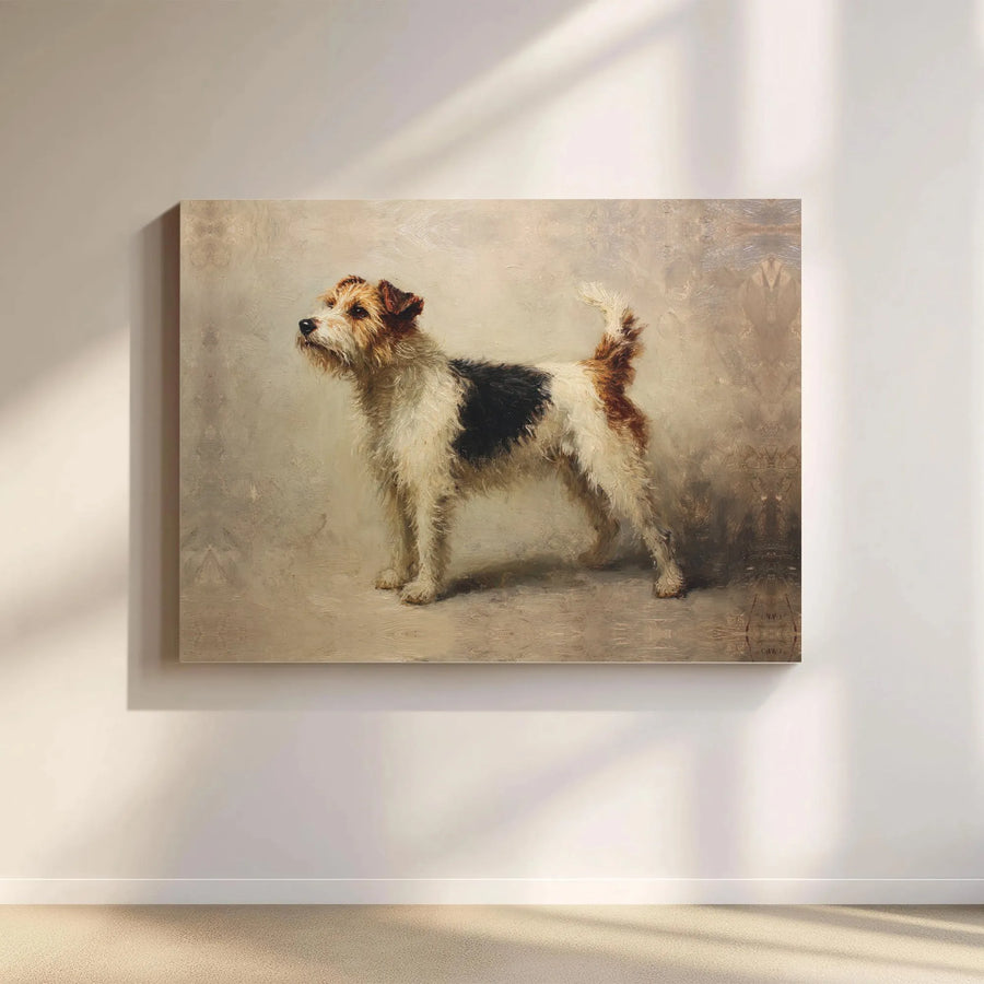 Wire Fox Terrier Dog Canvas Art | Vintage Oil Painting Style | Premium 1.25-Inch Gallery Wrap | Canine Lover Gift & Home Decor