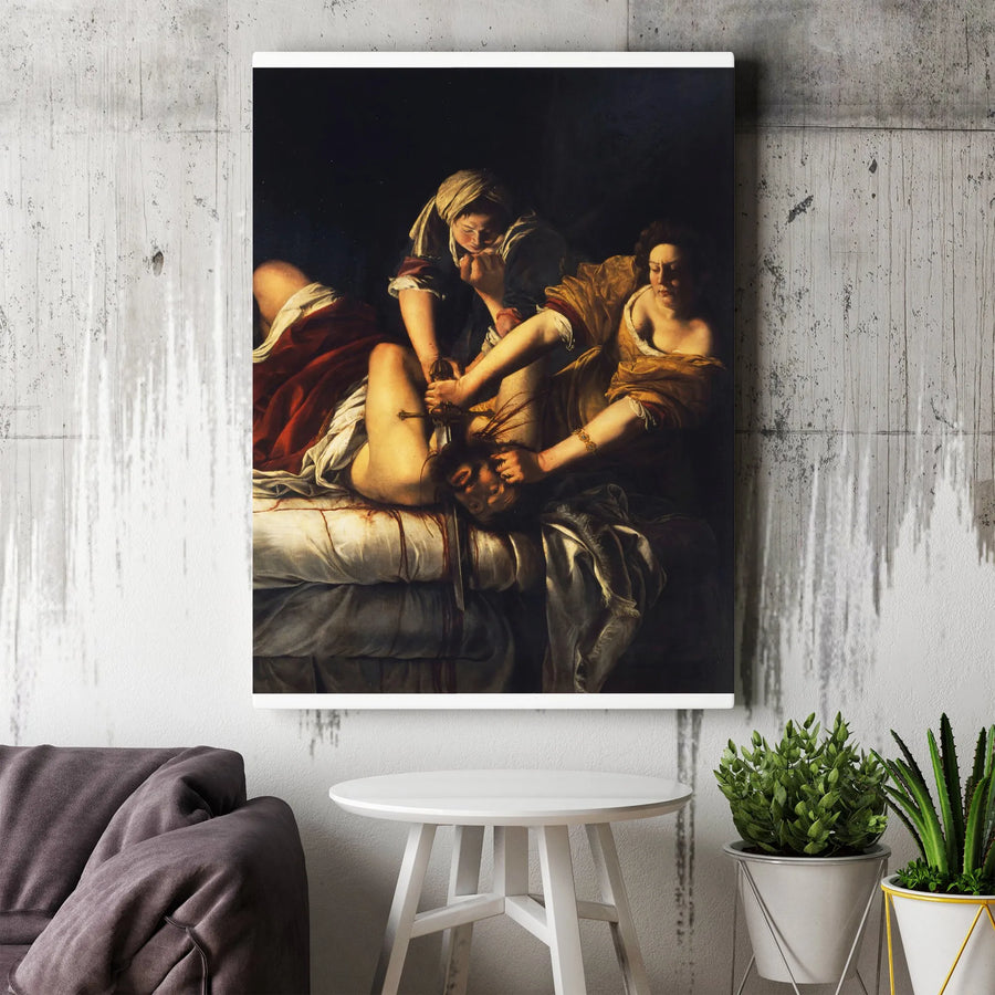 Judith Slaying Holofernes Canvas | Artemisia Gentileschi Baroque Wall Art | Premium Gallery Wrapped Print | Classic Renaissance Decor for Home Office