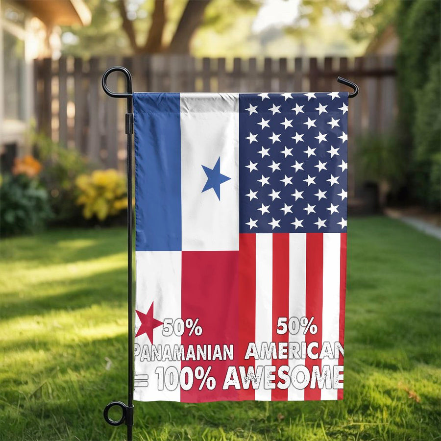 Panama American Flag Garden Flag | Dual Heritage Split Design | Weather-Resistant Polyester | Proud Panamanian Heritage Gift