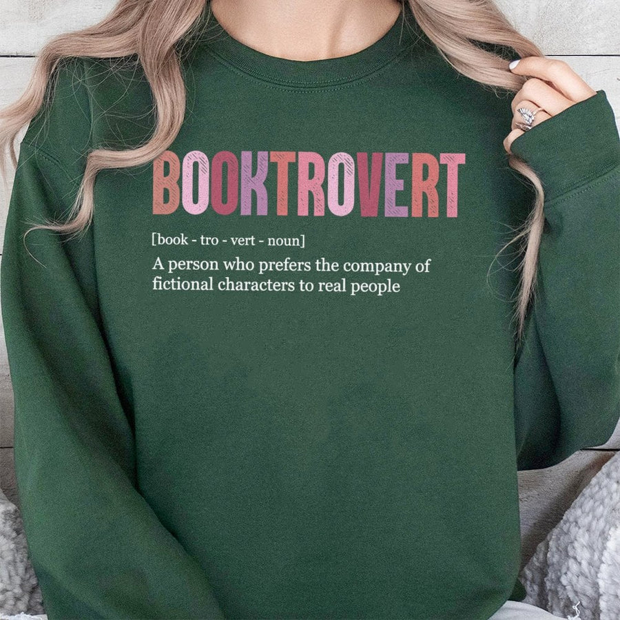Booktrovert Sweatshirt | Funny Dictionary Definition Graphic | Cotton-Blend Premium Crewneck | Gift For Book Lovers, Readers And Librarians
