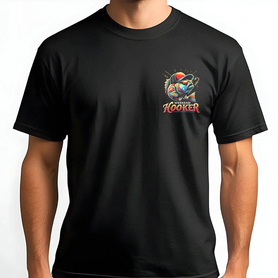 Weekend Hooker Fishing T-Shirt | Funny Bass Fisherman Graphic | Premium Cotton Unisex Tee | Gift for Anglers and Outdoor Lovers