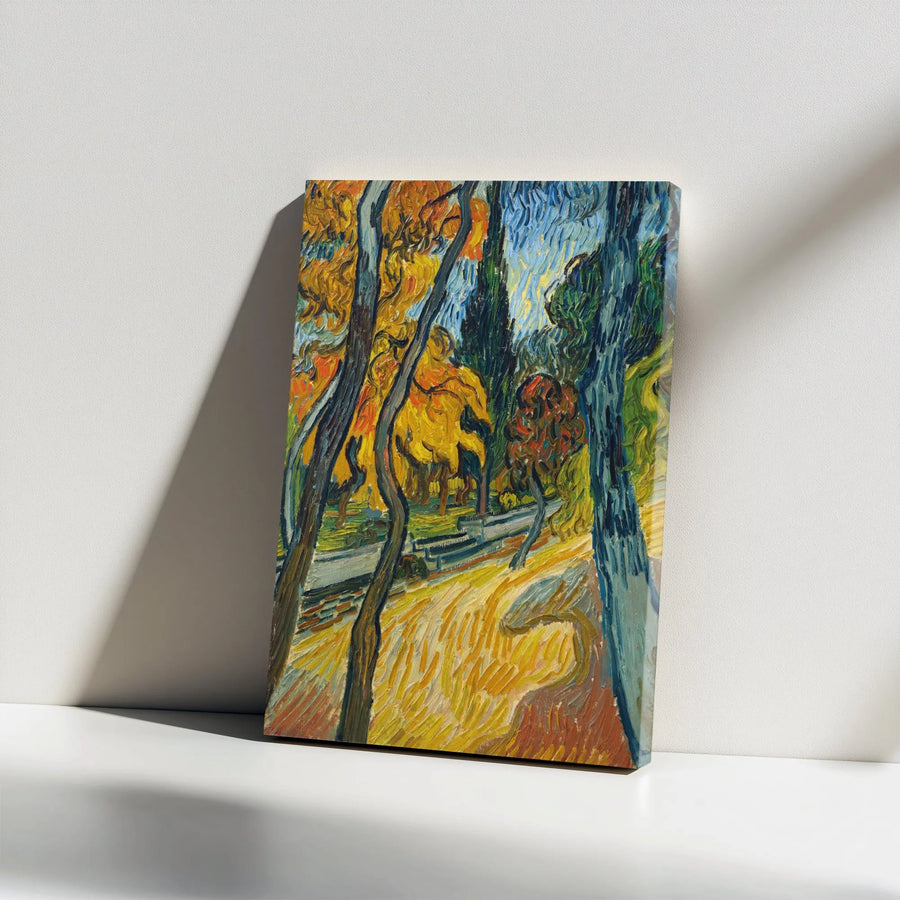 Van Gogh Garden Vertical Canvas | Post-Impressionist Famous Painting Reproduction | Premium High-Resolution Print | Collector's Wall Art for Home Decor