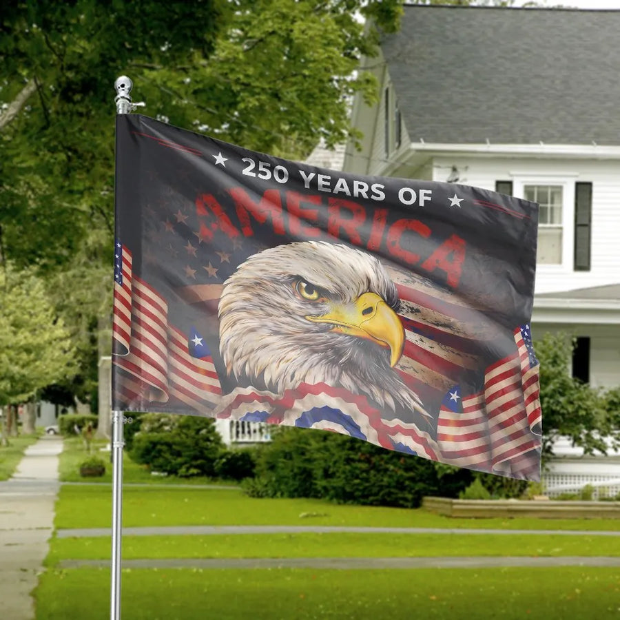 USA 250th Anniversary House Flag | Double Sided Patriotic Eagle | Weather-Resistant Polyester | Commemorative Gift for Patriots