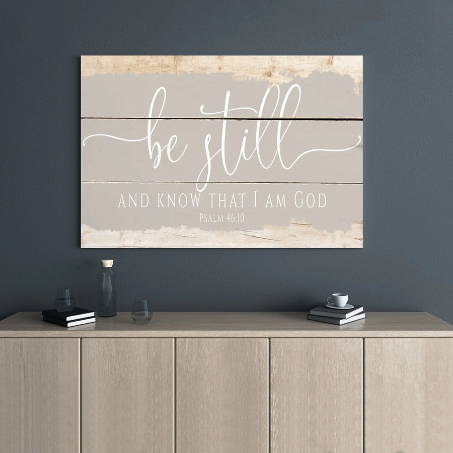 Be Still And Know That I Am God Canvas | Psalm 46:10 Scripture Wall Art | Premium Gallery Wrapped Decor | Religious Housewarming Gift