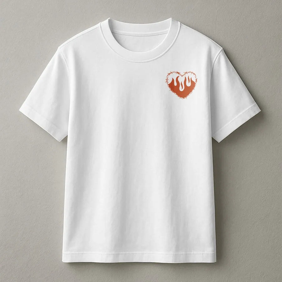 Barbed Wire Heart T-Shirt | Minimalist Emo Graphic Crewneck | Soft Cotton Blend | Unisex Goth Streetwear Gift