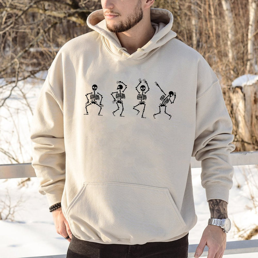 Dancing Skeleton Hoodie | Graphic Print | Premium Cotton-Blend | Feminist & Liberal Gift for Adults