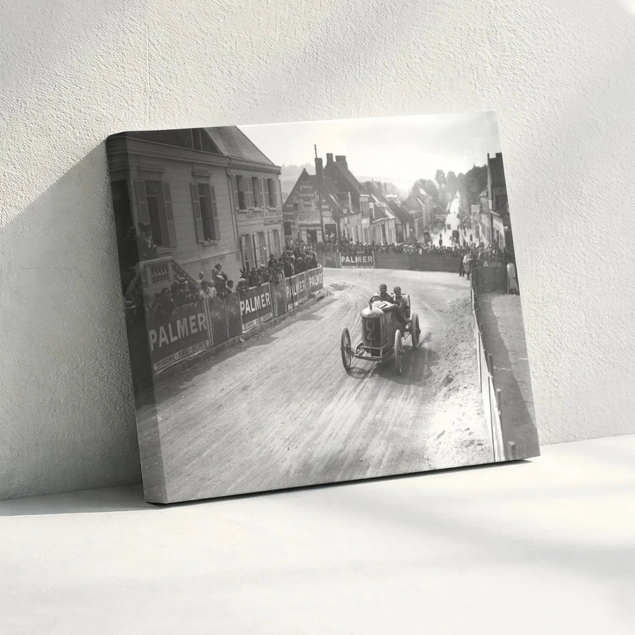 Vintage 1913 French Grand Prix Race Car Canvas Wall Art | Historic Motorsport Photography | Premium Gallery-Wrapped Print | Gift for Car Enthusiast