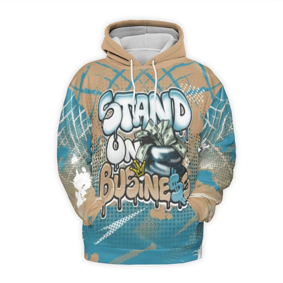 Stand On Business 3D Hoodie | Money Bag Graffiti Urban Streetwear | Premium Brushed Fleece Pullover | Unisex Gift For Hip Hop Enthusiasts