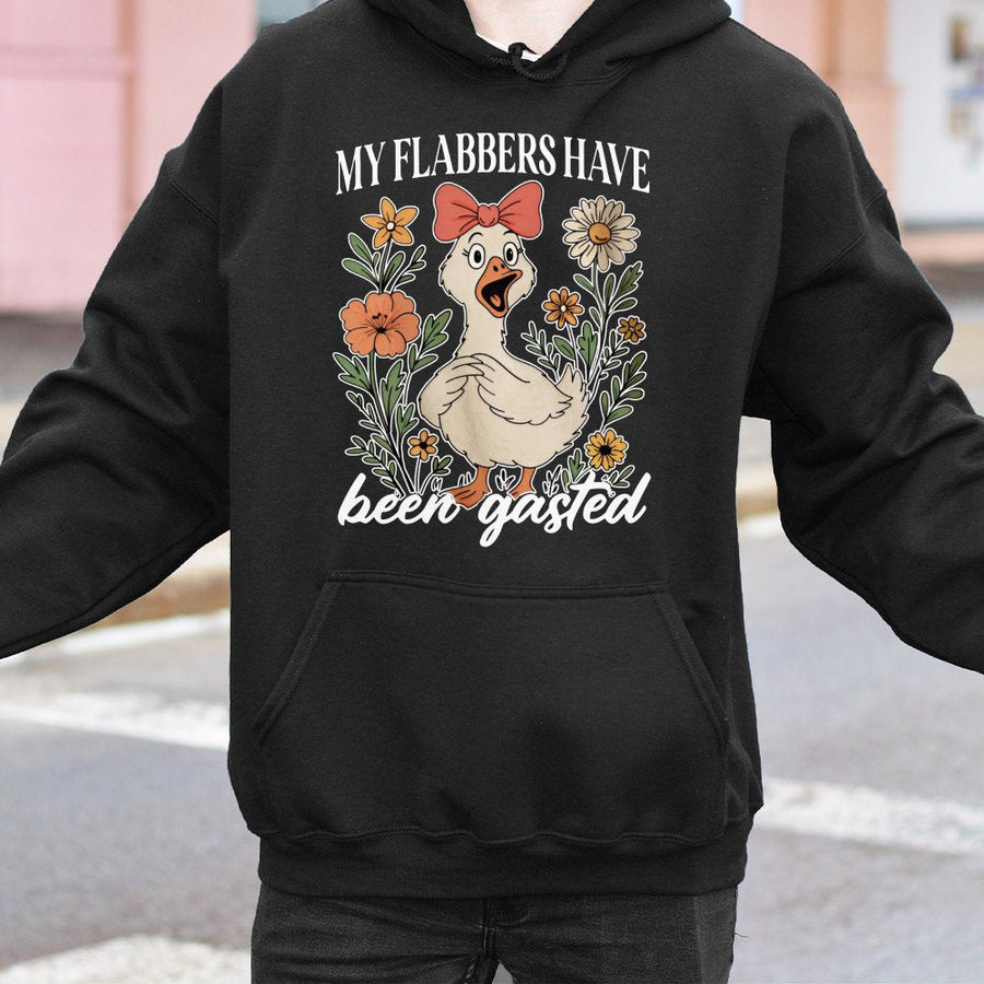My Flabbers Have Been Gasted Hoodie | Funny Sarcastic Goose Graphic Sweatshirt | Premium Cotton-Blend Comfort | Unique Gag Gift for Animal Lovers