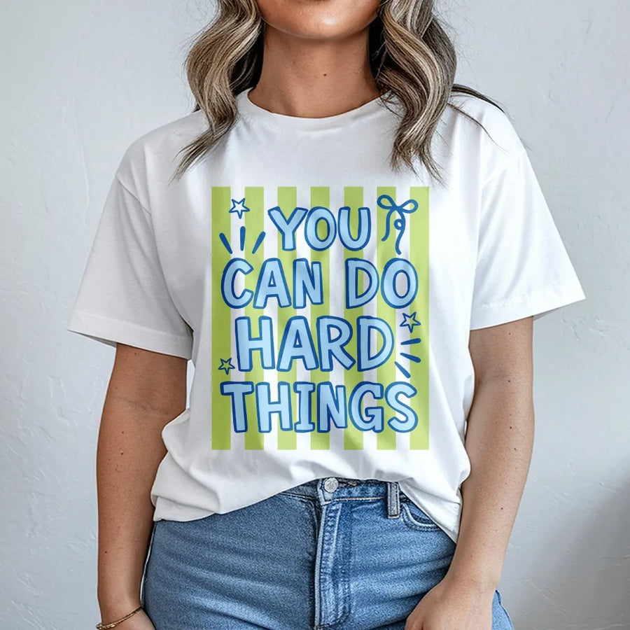 Testing Day Shirt | You Can Do Hard Things Motivational Quote | Soft Cotton Tee | Teacher Team Gift for State Testing